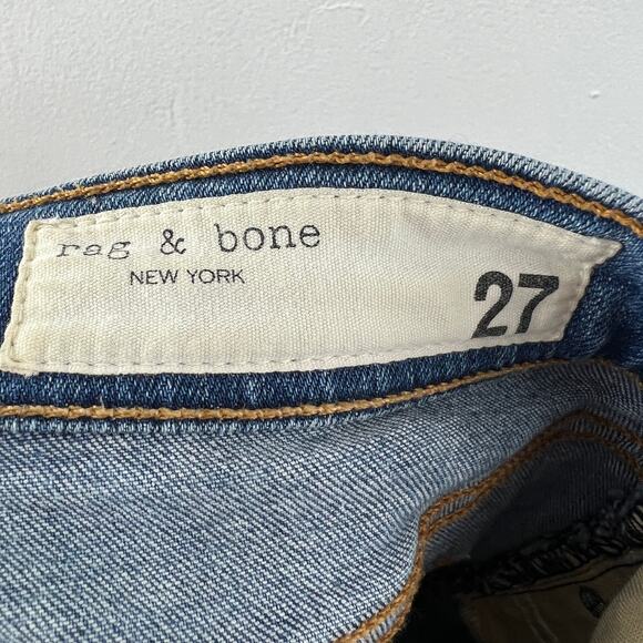Rag & Bone High Rise Ankle Skinny Jeans El Medium Wash Blue 5-Pocket Stretch 27 - Picture 9 of 10